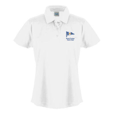 Royal Torbay Yacht Club Ladies Technical Polo Shirt - Wht Thumbnail